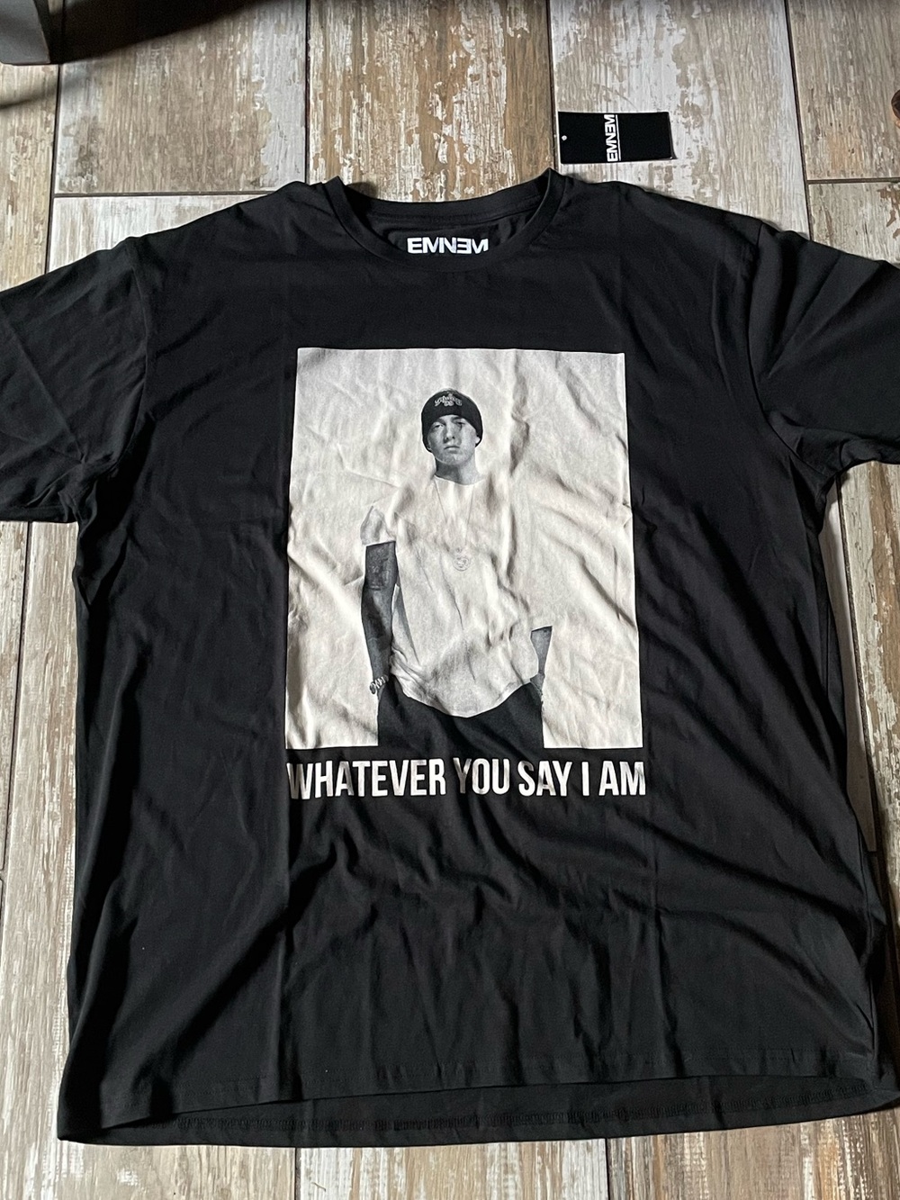 Eminem Black Short-Sleeve Graphic Tee - Whatever You Say I Am